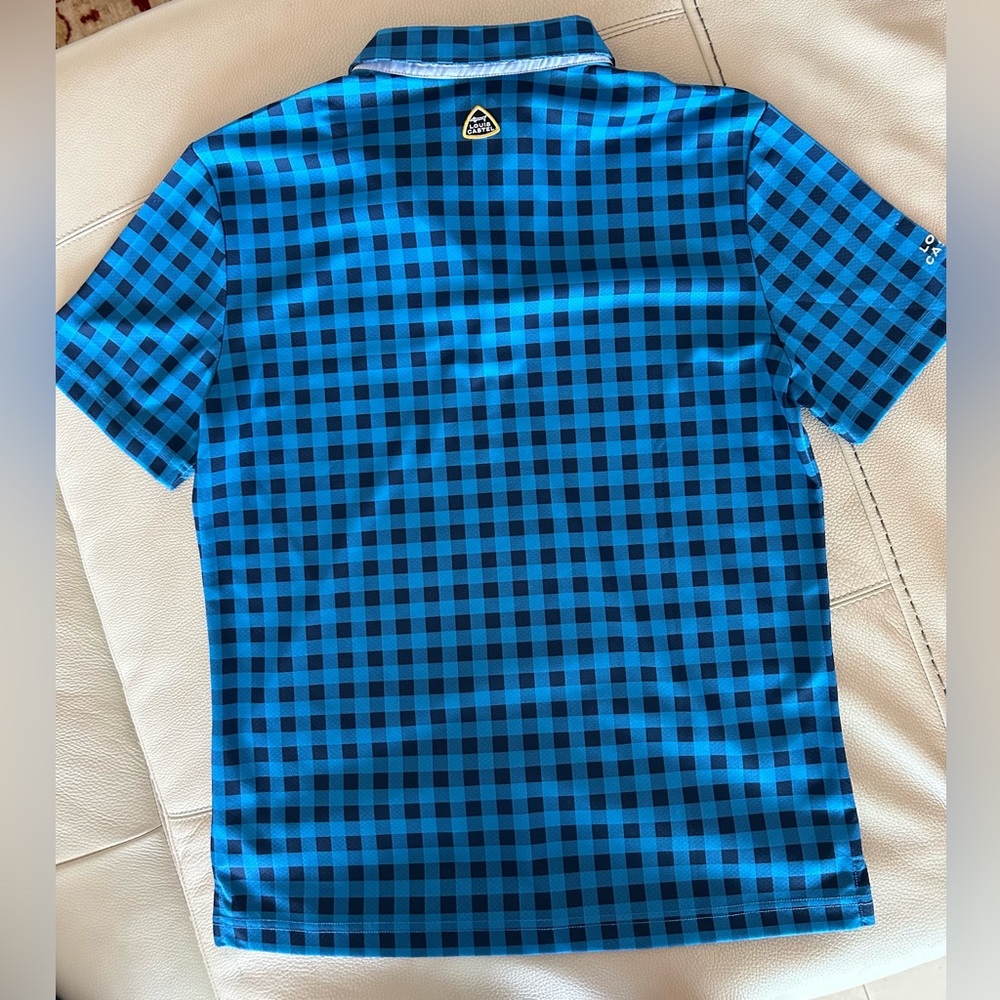 Louis Castel Golf clothing Checker Blue & Navy Jersey. It has a small scratch